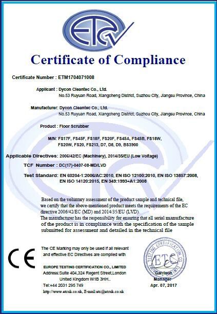 China Dycon Cleantec Co.,Ltd Certificaten
